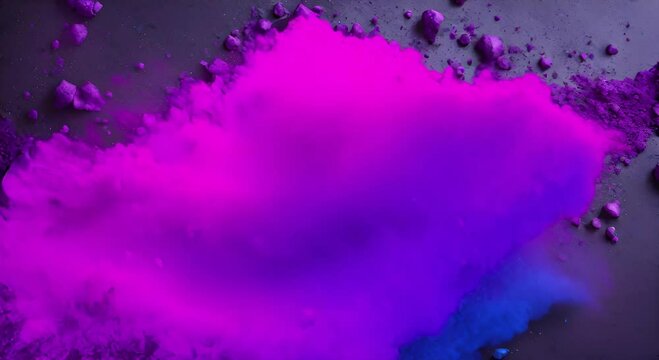 purple and blue ocean powder color splash and brush for makeup artist graphic design