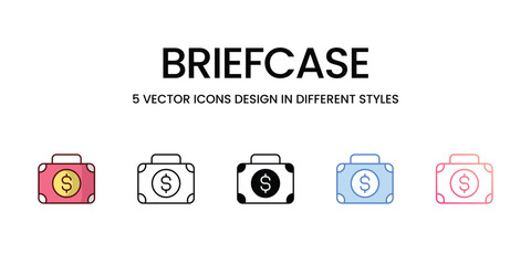 Briefcase Icons set. Suitable for Web Page, Mobile App, UI, UX and GUI design, vector stock illustration