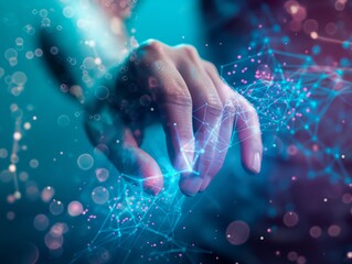 A person exploring blockchain-based digital identity solutions for secure online authentication