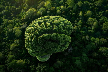 human brain shape tree grow in a forest