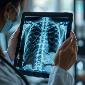 AI analyzing medical imaging diagnosing with precision 