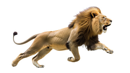 lion running on transparent background - Powered by Adobe