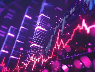 Obraz premium Abstract background of a trading market chart