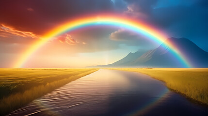 rainbow after rain, rainbow background