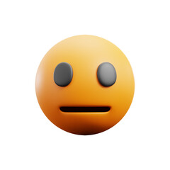 Fototapeta premium Neutral Face 3d icon isolated White Background 3d rendering