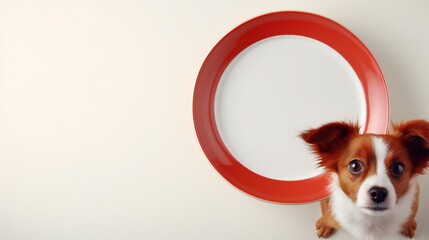 a top back view of cute dog eating from plate_.jpg