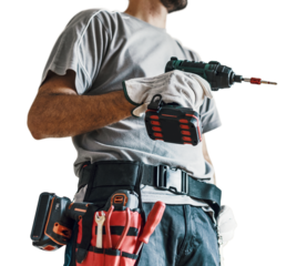 Professional repairman using a drill