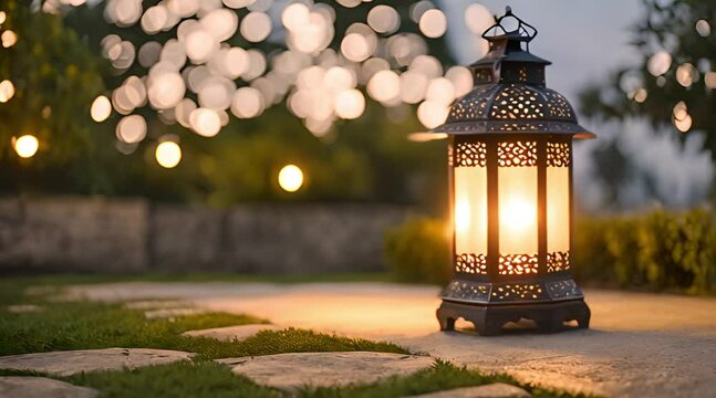 Ramadan lantern with a bokeh background