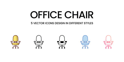 Office Chair Icons set. Suitable for Web Page, Mobile App, UI, UX and GUI design, vector stock illustration