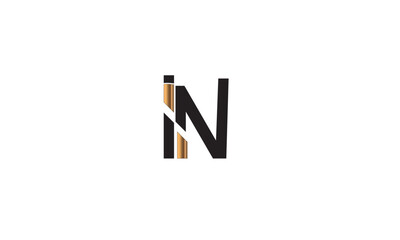  IN, NI , N , I, Abstract Letters Logo