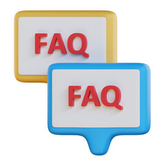 faq 3d icon illustration. customer and support 3d rendering