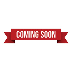 Red Coming Soon Ribbon Vector Design Template