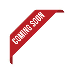 Red Corner Coming Soon Ribbon Vector Design Template