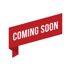 Red Coming Soon Ribbon Vector Design Template