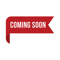 Red Coming Soon Ribbon Vector Design Template