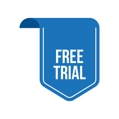 Blue Free Trial Ribbon Vector Design Template