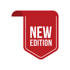 Red New Edition Ribbon Vector Design Template