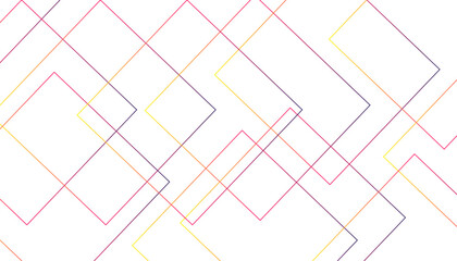 Geometric diagonal square outlines vector pattern