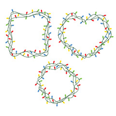 Christmas lighting frame vector design