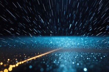 On the night sky there are traces of a meteorite fall.abstract meteor shower,star shower - obrazy, fototapety, plakaty
