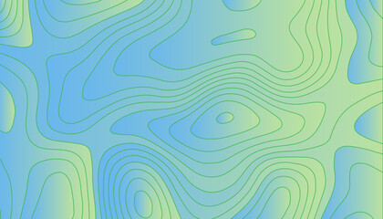 Paper cut topography background. Green area relief map with hills and mountain, or islands in ocean. Origami 3d multi layers. Modern trandy paper design for banner. Vector illustration