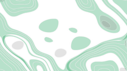 Paper cut topography background. Green area relief map with hills and mountain, or islands in ocean. Origami 3d multi layers. Modern trandy paper design for banner. Vector illustration