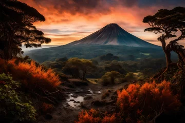 Photo sur Plexiglas Mont Fuji Natural mountain created by AI technology
