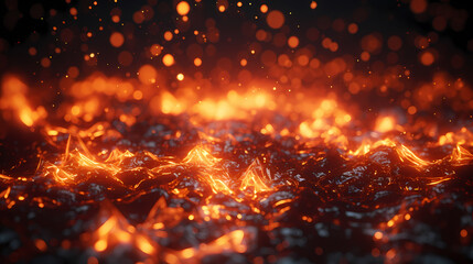 Naklejka premium Intense flames, depict flames with realistic flames 3D