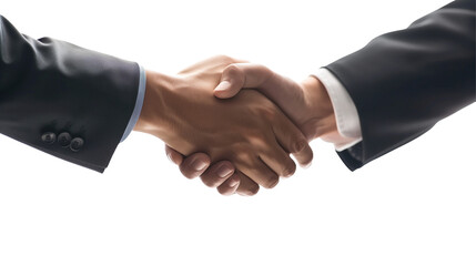 Two businessmen handshaking. Deal with a project.