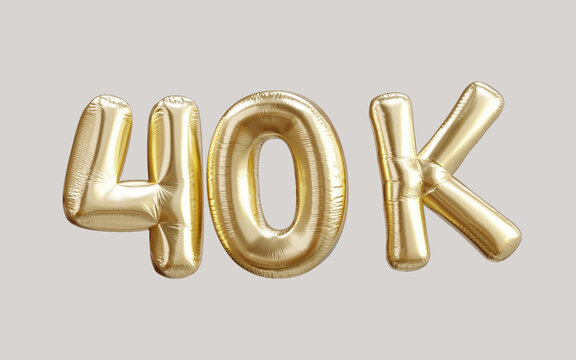 40k gold balloon foil text