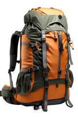 3d big camping backpack on transparent background, Png format.