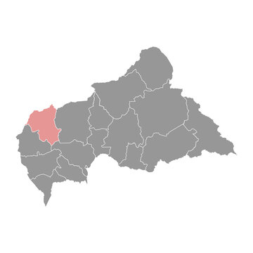 Ouham Pende prefecture map, administrative division of Central African Republic.