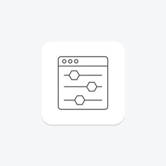 Customization icon, gaming, game, personalization, options thinline icon, editable vector icon, pixel perfect, illustrator ai file