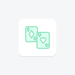 Card Games icon, gaming, game, cards, deck duotone line icon, editable vector icon, pixel perfect, illustrator ai file