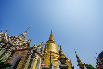 Fototapeta premium Places inside Wat Phra Kaew Grand Palace. Here are the main tourist attractions in Bangkok, Thailand.