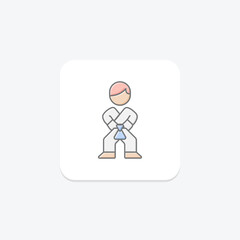 Fighting icon, gaming, game, combat, martial arts lineal color icon, editable vector icon, pixel perfect, illustrator ai file