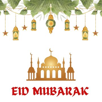 Eid Mubarak illustration of the background