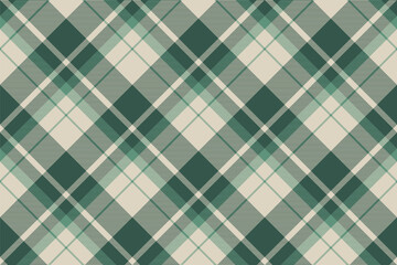 Tartan plaid background, diagonal check seamless pattern. Vector fabric texture for textile print, wrapping paper, gift card, wallpaper.