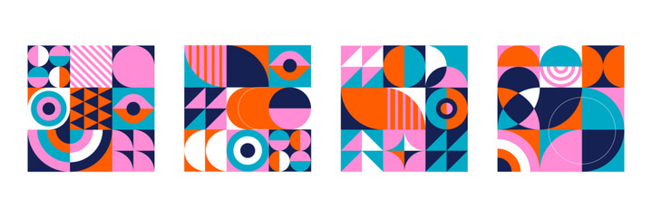 Colorful Abstract Geometric Background. Modern colorful concept design. Modular shapes and elements, vector illustration