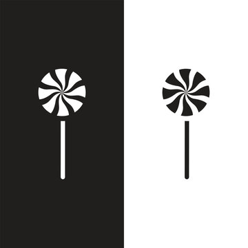 Candies, lollipop, sugar caramel in wrapper, gums and twisted marshmallow on stick. Vector set of sweets, spiral lollypops, striped bonbons and bubblegums