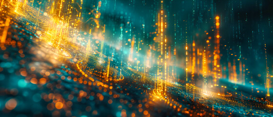 Fototapeta premium Network Pulse, A Visual Representation of Digital Connectivity, Illuminating the Web of Modern Technology