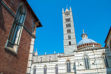 Naklejka premium the beautiful architecture of Siena Cathedral in Tuscany Italy