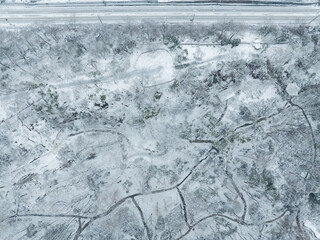 Naklejka premium Snow scenery of Wuhan Snake Mountain Park
