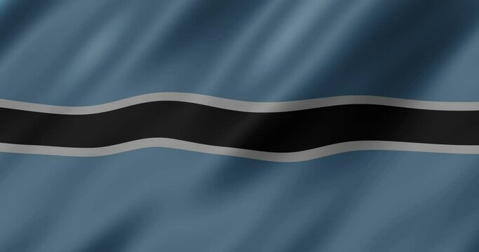 Botswana flag wavy  3d animation,Botswana fabric texture wavy flag animation