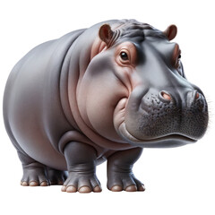 hippopotamus in a realistic,wildlife,Animal,nature,clipart,png format, illustration,isolated on a transparent background.
