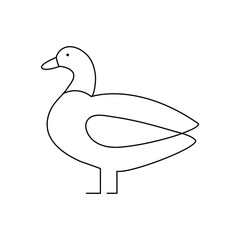 Duck  single continuous one line out line vector art  drawing  and tattoo design
