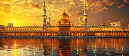 Schilderijen op glas Mosque Building. Islamic background photo illustration © MiniRiz