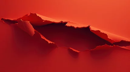 Foto op Plexiglas A minimalist abstract landscape in shades of red, evoking thoughts of Martian terrain, ideal for conceptual art, backgrounds in modern design, with a smooth area for text. © logonv