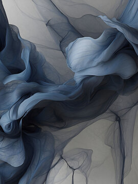 3D rendering of blue Fluid swirling sameless pattern on a white background