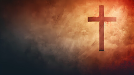 Fototapeta premium Cross background with copy space, Christian cross